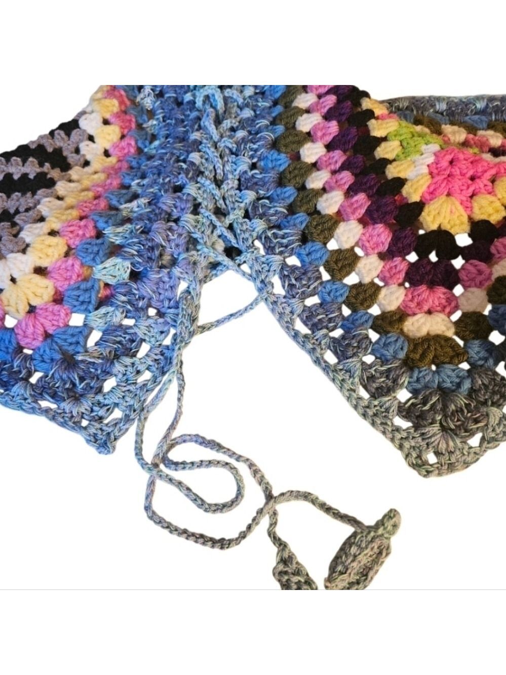Handmade Crochet Granny Square Top Skirt Shawl Scarf Hat - Picture 9 of 17